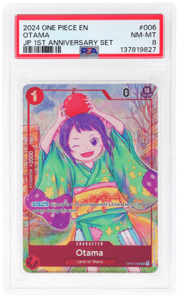 2024 One Piece Card Game Promos Jp 1st Anniversary Set Otama #OP01006 PSA 8