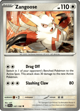 2023 Zangoose #147 Scarlet & Violet