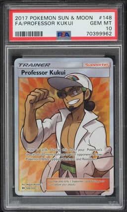 2017 Pokemon Sun & Moon Full Art Professor Kukui #148 PSA 10 GEM MINT