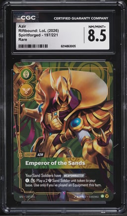 2026 Riftbound League Of Legends LoL Spiritforged Azir #197 CGC 8.5 NM-MT+