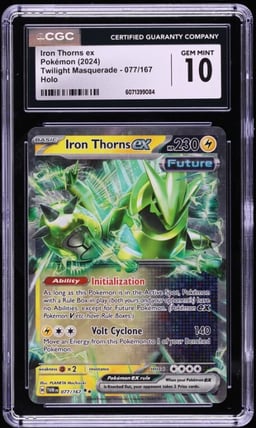 2024 Pokemon SV Twilight Masquerade Holo Iron Thorns ex #77 CGC 10 GEM MINT