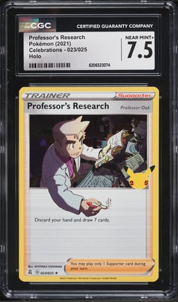 2021 Pokemon Sword & Shield Celebrations Holo Professor's Research #23 CGC 7.5 NRMT+