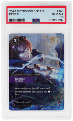 2026 Riftbound League of Legends Spiritforged Prodigy Ezreal #149 PSA 10