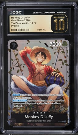 2026 One Piece Promo Tin Pack Vol.2 Monkey D. Luffy #P-075 CGC 10 PRISTINE