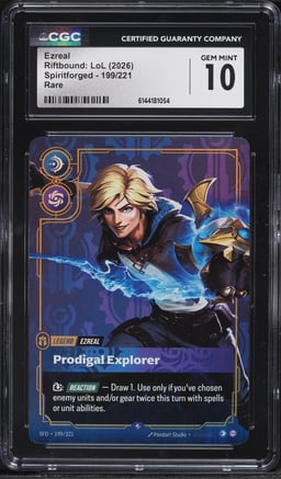 2026 Riftbound League Of Legends LoL Spiritforged Ezreal #199 CGC 10 GEM MINT