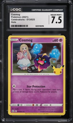 2021 Pokemon Sword & Shield Celebrations Holo Cosmog #13 CGC 7.5 NRMT+