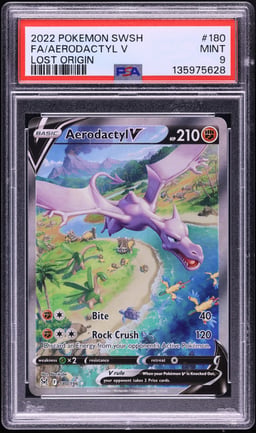 2022 Pokemon Sword & Shield Lost Origin Alt Art Aerodactyl V #180 PSA 9 MINT