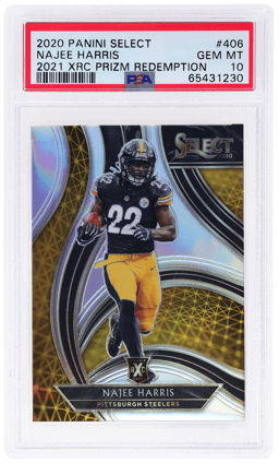 2020 Panini Select '21 Xrc Prizm Redemption Najee Harris #406B PSA 10