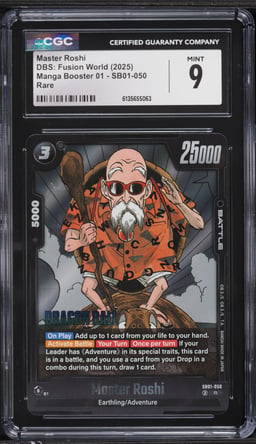 2025 DBS Japanese Fusion World Manga Booster 01 Master Roshi #SB01-050 CGC 9 MINT