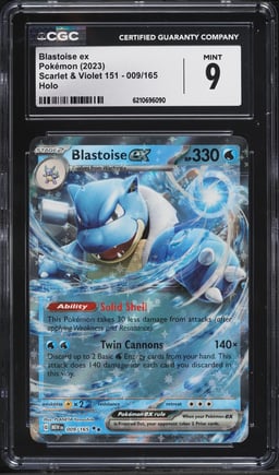 2023 Pokemon Scarlet & Violet 151 Holo Blastoise Ex #9 CGC 9 MINT