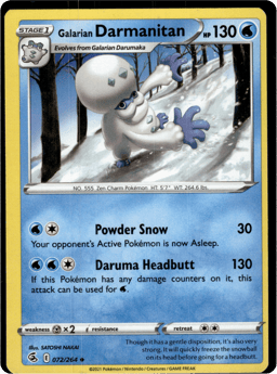 2021 Galarian Darmanitan #72 Fusion Strike