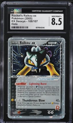 2005 Pokemon EX Deoxys Holo Rocket's Raikou ex #108 CGC 8.5 NM-MT+