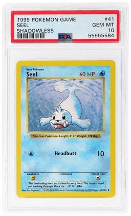 1999 Pokemon Base Set Shadowless Seel #41 PSA 10