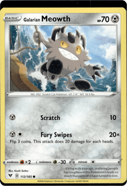 2020 Galarian Meowth #112 Vivid Voltage