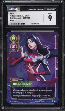 2026 Riftbound League Of Legends LoL Spiritforged Irelia #195 CGC 9 MINT