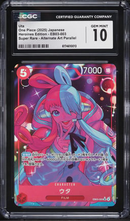 2025 One Piece Japanese Heroines Edition SR Alt Art Uta #EB03-003 CGC 10 GEM MINT