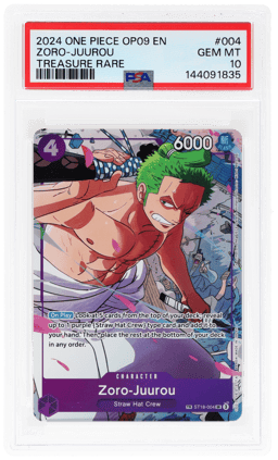 2024 One Piece Emperors In the New World Treasure Rare Zoro Juurou #ST18004 PSA 10