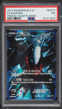 2013 Pokemon Black & White Black Star Promo Team Plasma Full Art Darkrai #BW73 PSA 7 NRMT