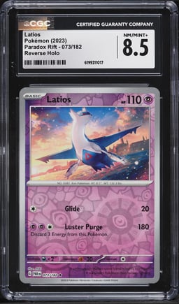 2023 Pokemon Scarlet & Violet Paradox Rift Reverse Holo Latios #73 CGC 8.5 NM-MT+