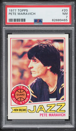 1977 Topps Basketball Pete Maravich ALL-STAR #20 PSA 7 NRMT