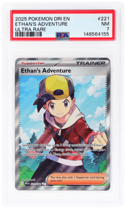 2025 Pokemon Destined Rivals Ultra Rare Ethan's Adventure #221 PSA 7