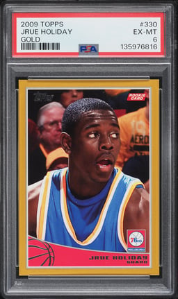2009 Topps Gold Jrue Holiday ROOKIE /2009 #330 PSA 6 EXMT