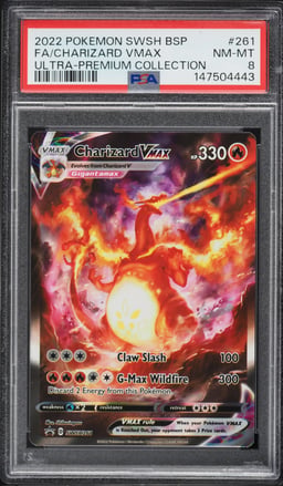 2022 Pokemon Sword & Shield Promo Ultra Premium Full Art Charizard VMAX #261 PSA 8 NM-MT
