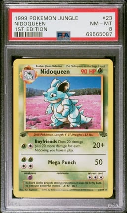 1999 POKEMON JUNGLE 1ST ED #23 NIDOQUEEN PSA 8