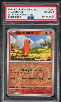 2024 Pokemon Mew En-151 5 Pack Mini Tin Charmander #004 PSA 10 GEM MINT