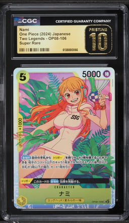 2024 One Piece Japanese Two Legends SR Nami #OP08-106 CGC 10 PRISTINE