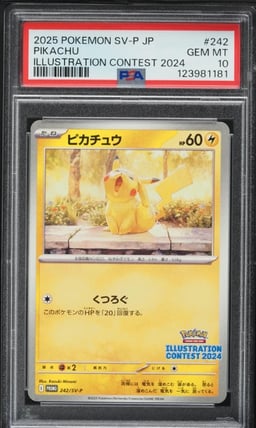 2025 Pokemon Japanese SV Promo Illustration Contest Pikachu #242 PSA 10 GEM MINT