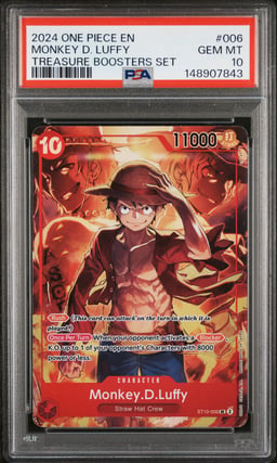 2024 ONE PIECE PROMOS 006 MONKEY D. LUFFY TREASURE BOOSTERS SET PSA 10