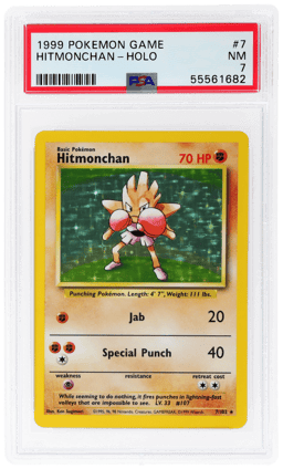 1999 Pokemon Base Set Holo Hitmonchan #7 PSA 7