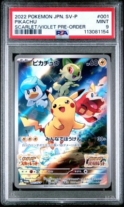 2022 POKEMON JPN SV PROMO SCARLET & VIOLET PRE-ORDER #001 PIKACHU PSA 9