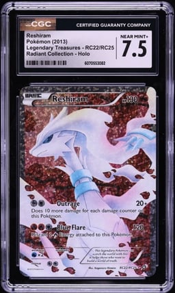 2013 Pokemon BW Legendary Treasures Radiant Collection Reshiram #RC22 CGC 7.5