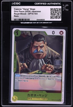 2024 One Piece Japanese Royal Blood Capone "Gang" Bege #OP10-103 CGC AUTH