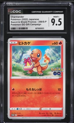 2022 Pokemon Japanese SWSH Promo Pokemon GO Charmander #289 CGC 9.5 MINT+