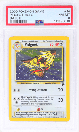 2000 Pokemon Base Set 2 Holo Pidgeot #14 PSA 8