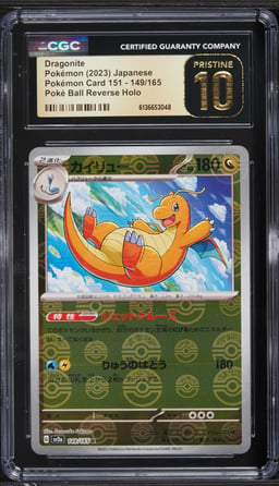 2023 Pokemon Japanese Scarlet & Violet 151 Poke Ball Reverse Holo Dragonite CGC 10 PRISTINE