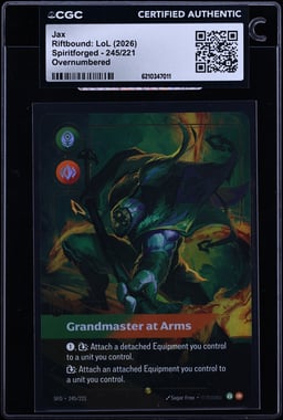 2026 Riftbound League Of Legends LoL Spiritforged Jax #245 CGC AUTH