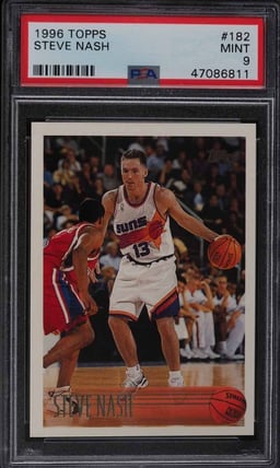1996 Topps Basketball Steve Nash ROOKIE #182 PSA 9 MINT