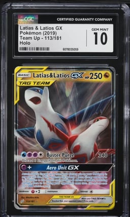 2019 Pokemon SM Team Up Full Art Latias & Latios GX #113 CGC 10 GEM MINT