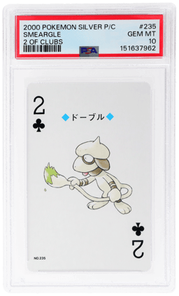 2000 Pokemon Silver Version Playing Cards Japanese 2 of Clubs Smeargle #235 PSA 10