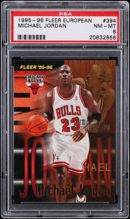 1995 Fleer European Michael Jordan #394 PSA 8 NM-MT