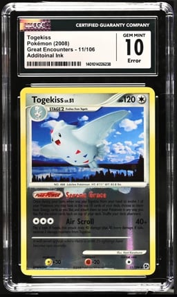 2008 Pokemon Diamond & Pearl Great Encounters Reverse Holo Togekiss #11 CGC 10