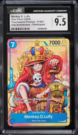 2024 One Piece Promo 2nd Anniversary Participant Monkey D. Luffy #P-043 CGC 9.5 MINT+