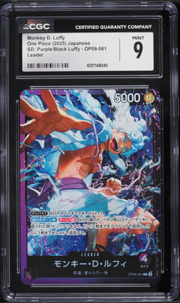 2025 One Piece Japanese Starter Deck Purple Black Monkey D. Luffy L #OP09-061 CGC 9 MINT