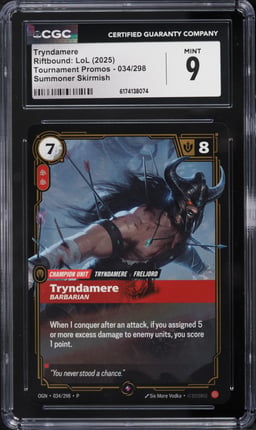 2025 Riftbound LoL Tournament Promo Summoner Skirmish Tryndamere #034 CGC 9 MINT
