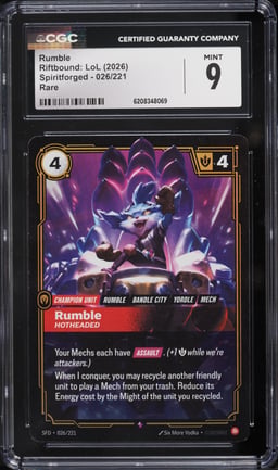 2026 Riftbound League Of Legends LoL Spiritforged Rumble #26 CGC 9 MINT