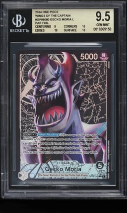 2024 One Piece Wings Of The Captain Leader Gecko Moria #OP06-080 BGS 9.5 GEM MINT